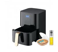 RAYPOW Freidora de aire 5.5 L con Papel freidora de aire 50pcs y Pulverizador 100ml,freidora aire bajo consumo, air fryer para 4-6 personas,Cocina sana,fácil de usar y limpiar (B-9008con)