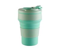 RAYPOW Taza plegable silicona. Vaso de silicona plegable · Fácil de guardar · Taza portátil de 350 ml · Tapa para beber · Vaso de silicona portátil · Perfecto para llevarlo de viaje