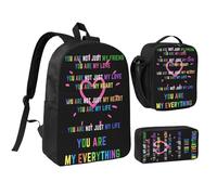 rayprint LGBT Arcoíris Gay Eres mi todo Día del orgullo Mochila de 17 pulgadas Bolsa de almuerzo Mochila ligera para hombres y mujeres