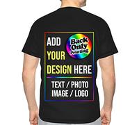 Raysent Camiseta Personalizada diseño de tu Propia Playera con Imagen de Texto, Logotipo de Foto, Solo impresión Trasera