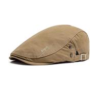 Rayson Boina Plana para Hombre Algodón Ajustable Sombrero Verano Beret Estilo Clásico Casual Gorras Planas para Primavera Otoño Invierno(Caqui, Talla única)