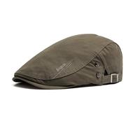 Rayson Boina Plana para Hombre Algodón Ajustable Sombrero Verano Beret Estilo Clásico Casual Gorras Planas para Primavera Otoño Invierno(Verde Oscuro, Talla única)