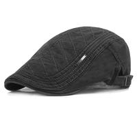 Rayson Boinas Hombre Gorras de Plana Algodón Verano Ajustable Newsboy Casquillo con Estampado de Rombos(Gris,Talla única)