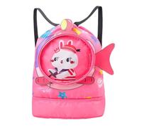 Rayson Bolsa de playa para niños Mochila Cuerdas Niños Bolsa Deporte con Cordón Linda Bolsa de natación Separación seca y húmeda impermeable,Conejito rosa