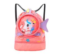 Rayson Bolsa de playa para niños Mochila Cuerdas Niños Bolsa Deporte con Cordón Linda Bolsa de natación Separación seca y húmeda impermeable,unicornio