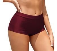 Rayson Braguitas de Bikini Mujer Verano Curvy Traje de baño Simple Clásico Braga de Bikini de Talle Medio(Burdeos,L)