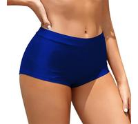 Rayson Braguitas de Bikini Mujer Verano Curvy Traje de baño Simple Clásico Braga de Bikini de Talle Medio(Azul,M)