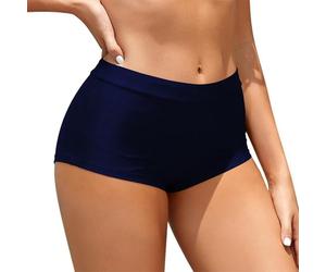 Rayson Braguitas de Bikini Mujer Verano Curvy Traje de baño Simple Clásico Braga de Bikini de Talle Medio(Azul Marino,M)