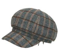 Rayson Gorra Newsboy de Mujer Invierno Ajustable Gorras Globo Vintage Forro de Seda Sombrero Octogonal con Visera Classic Plaid(Gris, Talla única)