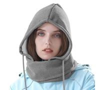 Rayson Gorro de Invierno Mujer Termico Capucha Bufanda Forro Polar con Cordón Balaclava Hombre Pasamontañas de Punto Sombrero para al Aire Libre(Gris, Talla única)