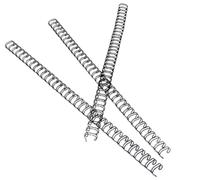 RAYSON Lomos de encuadernación metálica, 2-25 Hojas, 6,4 mm, A4, Paso 3:1, 34 Bucles, Negra, Paquete de 100