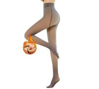 Rayson Medias Termicas Transparente para Mujer Invierno 300g Forro Polar Panty Termico Efecto Piel Talla Grand Gruesa Media Calzas con Pelo por Dentro(Café,S-M)