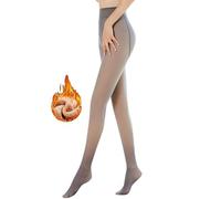 Rayson Medias Termicas Transparente para Mujer Invierno 300g Forro Polar Panty Termico Efecto Piel Talla Grand Gruesa Media Calzas con Pelo por Dentro(Gris,L-XL)