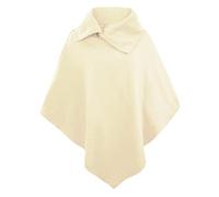 Rayson Ponchos Mujer Punto Invierno Otoño Elegante Irregular Calentar Jersey en Colores Lisos Escote Diagonal con Capa de Cremallera y Capa de Cuello Alto Dos Formas de Llevar(Beige)