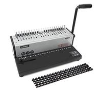 RAYSON SD-1201 Encuadernadora de canutillo plástico, Perfora 12 hojas A4, Encuaderna hasta 200 hojas, 21 agujeros