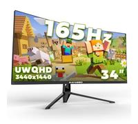Raywego - Monitor curvado para juegos de computadora de 34 pulgadas, 165 Hz, UWQHD 3440 x 1440, 1500R -PIP, BPB, 1 ms (MPRT), HDR, 300 nits, sRGB99%, FreeSync, HDMI2.0 (TMDS) x2, DP1.4 x 2, Cuidado de