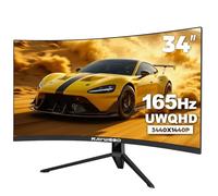 Raywego Monitor Curvo ultraancho para Juegos de computadora de 34 Pulgadas, 165 Hz, UWQHD, 3440 x 1440, 1500R -Pip, 1 ms (MPRT), HDR, 300 nits, sRGB 99%, FreeSync, HDMI 2.0 (TMDS) x2, DP 1.4 x2, Eye