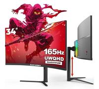 Raywego UWQHD 3440x1440,165Hz Monitor curvado para juegos 3440x1440,165Hz, curvado 1500R, PIP/PBP, 1ms, HDR, 300nits, sRGB 99%, DCI-P3 95%, FreeSync, HDMI 2.0 x2, DP1.4 x2, VESA - Soporte