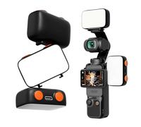 Raywowo 2 piezas de bolsillo 3 mini accesorios de luz LED, 8700K luz de video de relleno ajustable para Xtra Muse con adaptador de zapata fría de liberación rápida para DJI Osmo Action 5 Pro/4/3