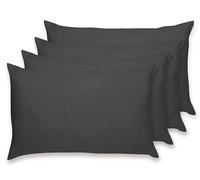 Rayyan Linen Paquete de 4 fundas de almohada 100% algodón egipcio de 200 hilos, 50 x 75 cm, color gris antracita