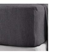 Rayyan Linen Sábana bajera ajustable de franela térmica cepillada 100 % algodón suave de lujo de 25 cm de profundidad, color gris carbón, paquete de 2 fundas de almohada