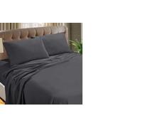 RAYYAN LINEN Sábana de cama plana o fundas de almohada de franela térmica 100 % algodón cepillado lujoso y suave (gris antracita, tamaño King)