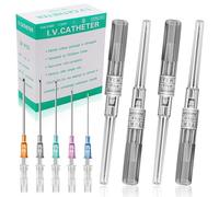 Rayyl - Agujas de perforación de catéter - 50 agujas de perforación mixtas de calibre 16, agujas de perforación de catéter IV, desechables para oreja, nariz, labios, lengua, vientre, suministros de