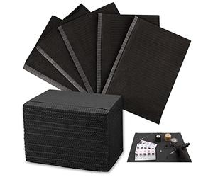 Rayyl Baberos Dentales, 50 piezas Baberos Desechables Tatuajes 33 x 45.5 cm Cubre Mesa de Tatuaje Impermeable Baberos para Tatuajes o Dentales (Negro)