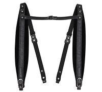 Rayzm Arnés de acordeón, correas de hombro ajustables para acordeón, cuero sintético engrosado, acolchado suave de 8 cm de ancho x 1 cm de grosor para tocar con comodidad