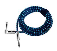 Rayzm Cable de la Guitarra - 3 Metros Silencioso Guitarra/Bajo y Acordes, 1/4" (6.35mm) en ángulo Trenzado Conector Macho Mono TS, el Cable Es una Mezcla de Lana Tejida