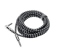 Rayzm Cable de la Guitarra - 3 Metros Silencioso Guitarra/Bajo y Acordes, 1/4" (6.35mm) en ángulo Trenzado Conector Macho Mono TS, el Cable Es una Mezcla de Lana Tejida