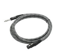 Rayzm Cable de Micrófono XLR Hembra a Jack 6,35 mm Macho, Trenzado de Nylon, 3 Metros, Cable Balanceado 3-Pin XLR a Conector TRS Estéreo de 6,35 mm, Conectores Metálicos