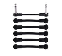 Rayzm Cable Patch para Guitarra, Cable en Angulo de 6.35mm para Pedales de Efectos Guitarra/Bajo, Cables de conexión de 5cm (6-Pack)