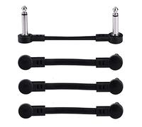 Rayzm Cable Patch para Guitarra, Cable en Angulo de 6.35mm para Pedales de Efectos Guitarra/Bajo, Cables de conexión de 5cm (4-Pack)