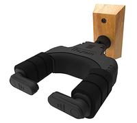 Rayzm Colgador de Guitarra, Seguro Antigravedad, Soporte de Pared Plano. Enganche Resistente de Sujeción de Pared para Guitarra Clásica/Acústica/Guitarra Eléctrica, Mandolina y Bajo,Base de Madera