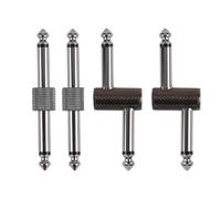 Rayzm Conector de guitarra de pedal, 6.35mm (1/4") Pedal de Efecto para Pedal Acoplador, Adaptador de enchufe para table de pedal de Guitarra, Pack de 4