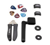 Rayzm devanadera de cuerdas de guitarra, cortador de cuerdas de guitarra, 6 piezas plectrums de guitarra, cerraduras de goma para correas de guitarra, soporte de púas de guitarra