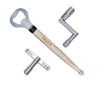 Rayzm Llave de Ajuste Estándar para Batería, Llave de Rápida de Movimiento Contínuo y Baqueta Abridor de Botellas, Regalo para Percusionista (Pack de 3)