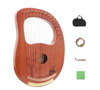 Rayzm Lyre Harp, instrumento lira de caoba de madera maciza con diseño de patente, arpa portátil de 16 cuerdas de metal para adultos/niños/principiantes