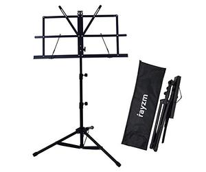 Rayzm Stand/Atril para partituras plegable y portátil con bolsa de transporte, altura ajustable, Peso máximo 1.5Kg, Ligero y Compacto para Viajes o Desplazamientos