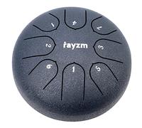 Rayzm Tambor de lengua de acero, 6 pulgadas 8 notas Handpan Tank Drum Kit, Acero al carbono C-Key Percussion Instrument