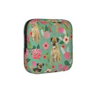 Raza de Perro Border Terrier con Estampado Floral,Bolsas para Guardar compresas sanitarias, Bolsas para la menstruación para Mujeres y Adolescentes.