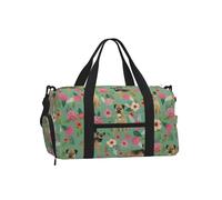 Raza de Perro Border Terrier con Estampado Floral,Bolso Deportivo Bandolera de Mano, Bolsa de Deporte, Bolsa de Viaje de Gran Capacidad para Mujeres y Hombres.