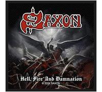 Razamataz Parche tejido Saxon Hell Fire And Damnation, talla única, Negro, Taille unique