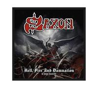 Razamataz Parche tejido Saxon Hell Fire And Damnation, talla única, Negro, Taille unique