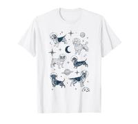 Razas De Perros En El Espacio Retro Divertido Retro Divertido Camiseta