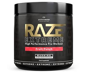Raze Extreme Pre Workout Powder | Ponche de Fruta | Creatina, Cafeína y Beta Alanina | Bebida Energética | THE PROTEIN WORKS | 30 raciones