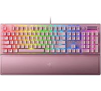 Razer Blackwidow V3 Quartz - Teclado Mecánico para Juegos Premium, Teclado Mecánico con Interruptores Verdes, Toque Y Clic, Iluminación Cromática RGB, Teclas Multimedia, QWERTY Us Layout, Quartz/Rosa