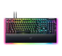 Razer BlackWidow V4 Pro Teclado mecánico para juegos: teclas ABS dobles, interruptores mecánicos verdes, táctil y clic, Chroma RGB, macros programables, reposamuñecas magnético