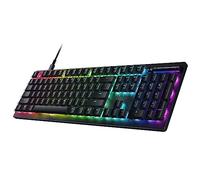 Razer DeathStalker V2 Teclado para juegos: interruptores ópticos de perfil bajo, rojo lineal, teclas revestidas duraderas, placa superior de aluminio, rodillo multifunción y botón multimedia, Chroma